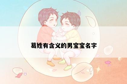 葛姓有含义的男宝宝名字